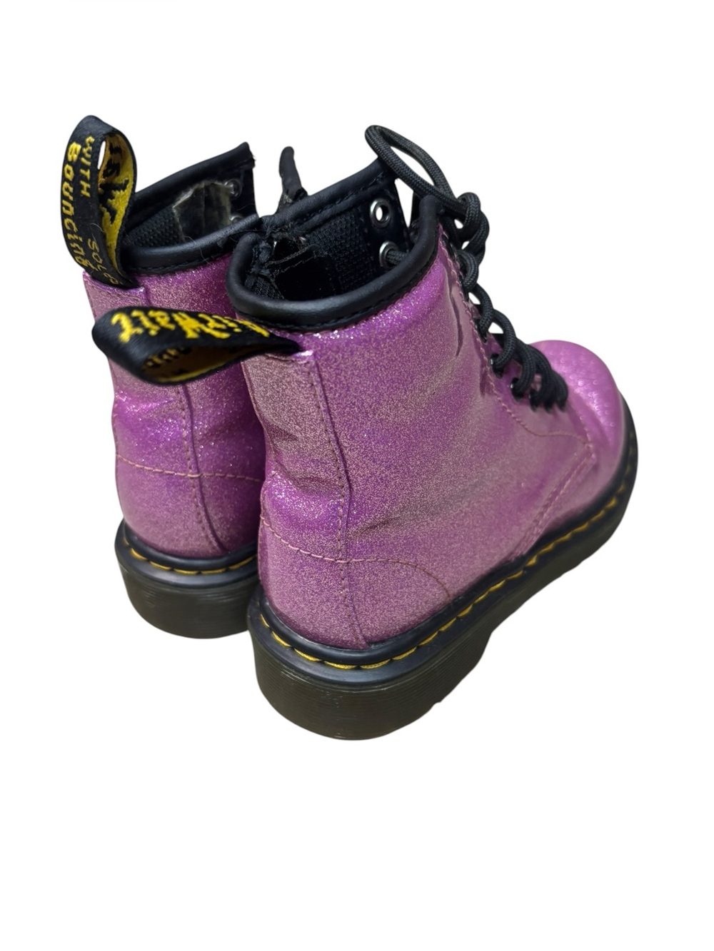 Dr. Martens 1460 glitter lace up boots, purple/pink, Girls size 12 - Picture 4 of 6